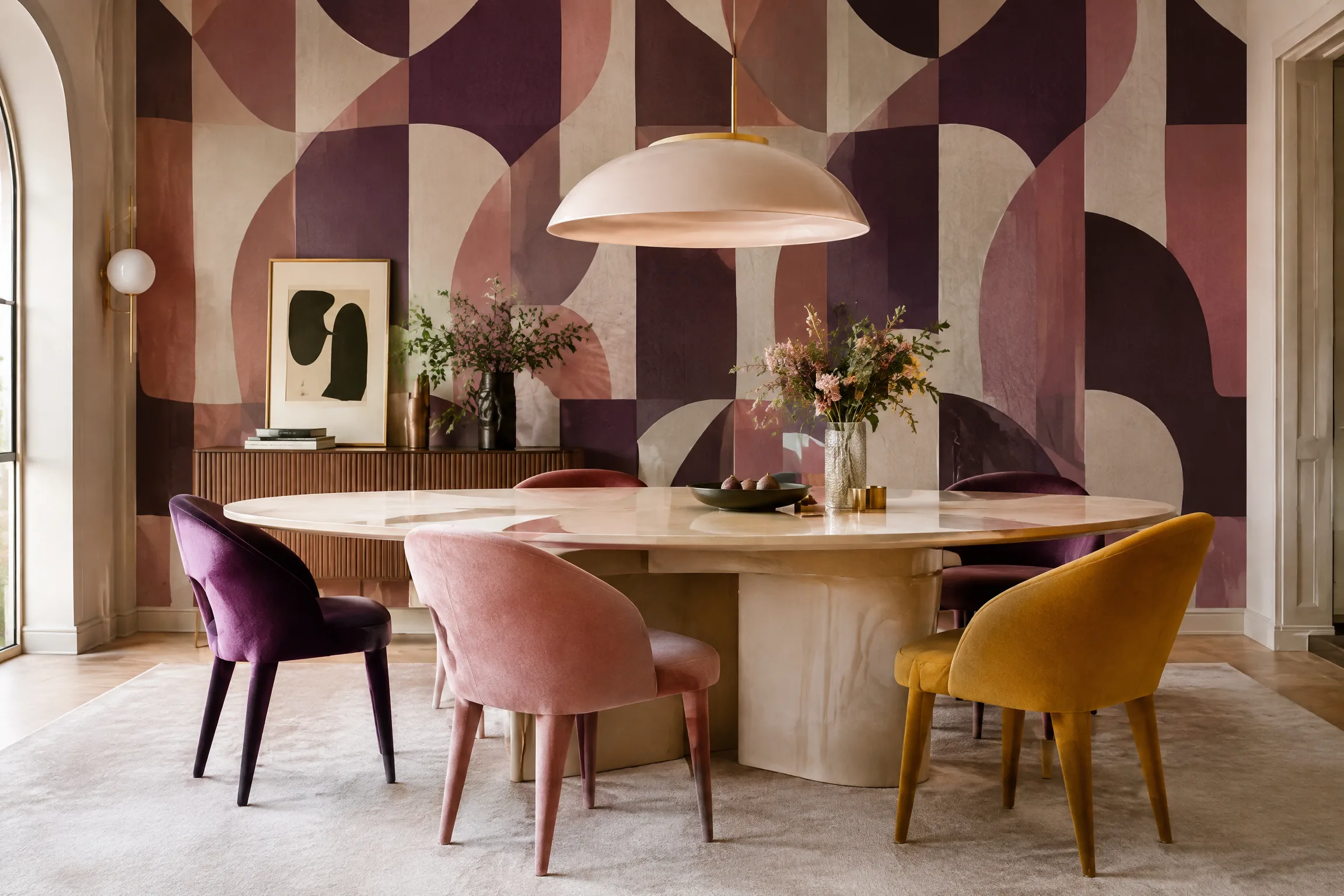 Quality dining room wallpaper installation