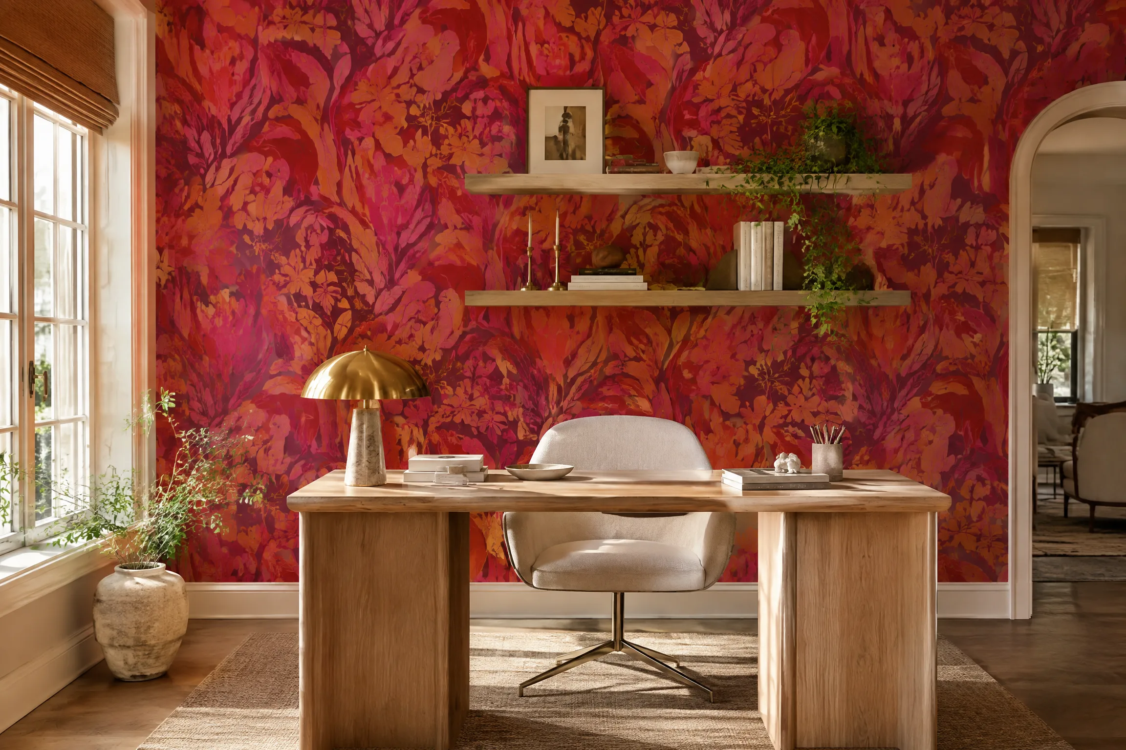 Professional home office accent wall